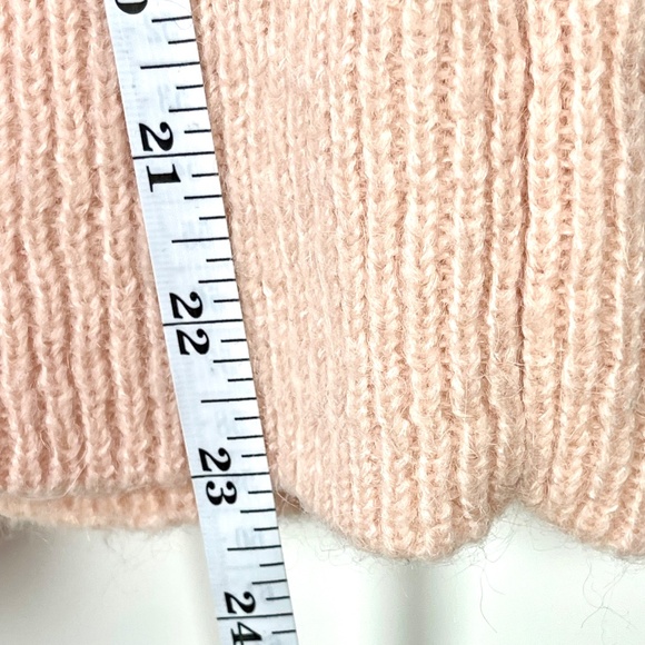 J. Crew Balloon Sleeve Cable Knit Peach Pink Alpaca Wool Blend Sweater Womens XL - Picture 9 of 14